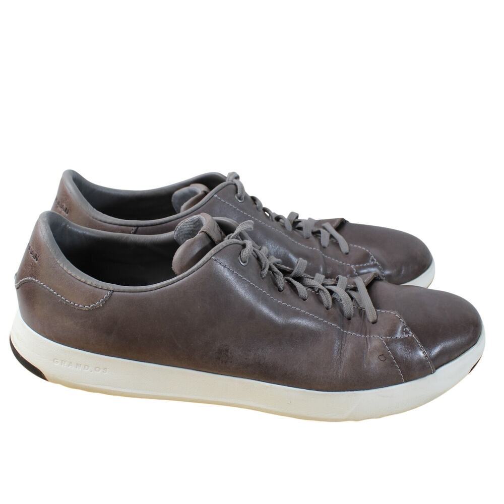 Cole Haan Leather Sneaker Mens 13 Gray Comfort Shoe Preppy Travel Vacation
